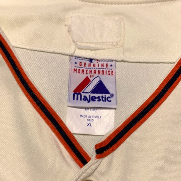 MLB GIANTS Jersey. Majestic XL Cream Blk Orange. Make an offer if you like it. - Picture 3 of 8